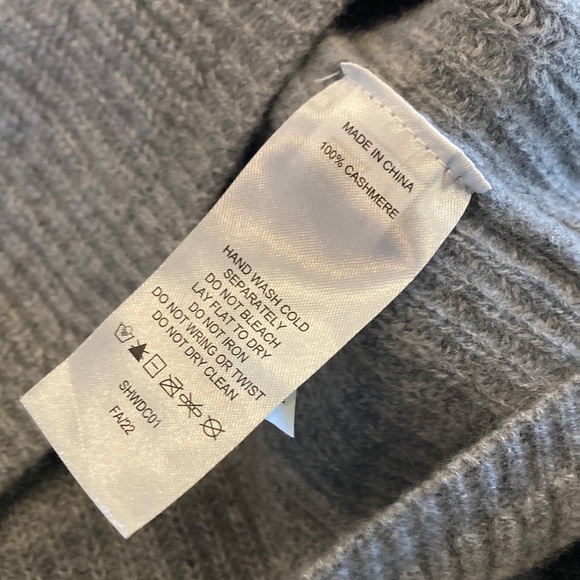 Quince 100% Mongolian Cashmere Jenni Kayne Fisherman Sweater Light Grey Medium - Picture 6 of 9